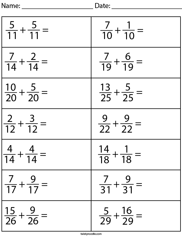 adding-fractions-with-common-denominator-math-worksheet-twisty-noodle